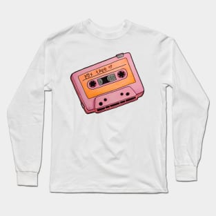 Colorful Mix Tape - Retro Cassette Tape Drawing Long Sleeve T-Shirt